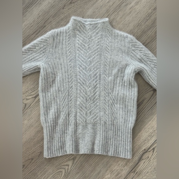NEW Haven Well Within Pure Cashmere Cable Knit Roll Neck Sweater Grey Medium - Picture 4 of 9